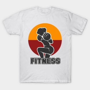 Fitness club emblem with training athletic woman T-Shirt